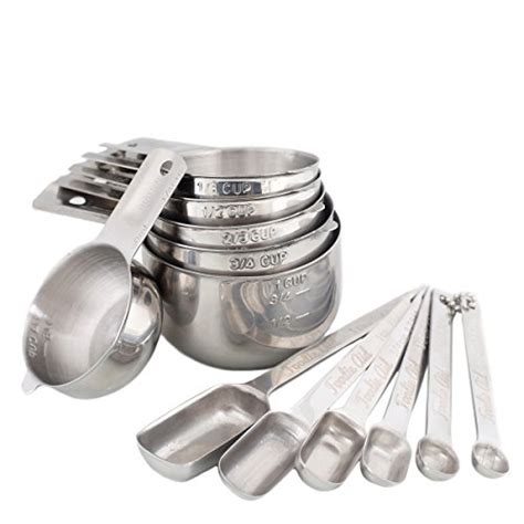 12 Piece Stainless Steel Measuring Cups And Spoons Combo Set