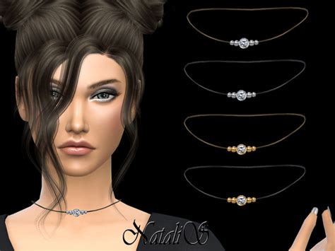 Leather Choker With Crystal Clasp By Natalis At Tsr Sims 4 Updates