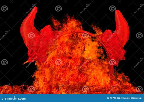 Devil Party Horns In Fire Flames Stock Photo Image Of Gear Hell