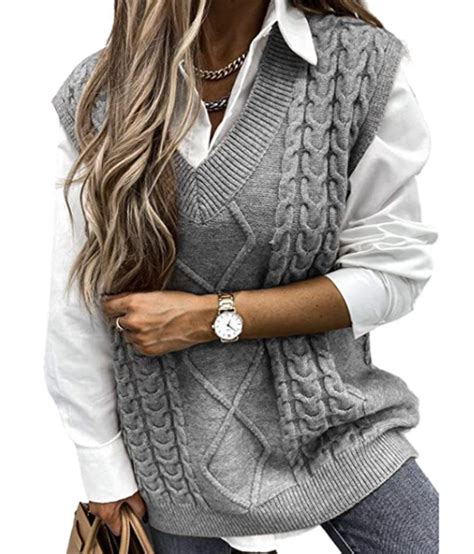 Grey Sweater Vest Xxl In 2021 Sweater Vest Women Oversized Sweater