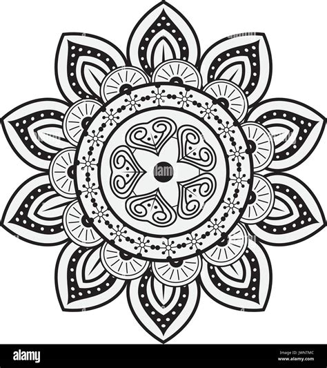 Mandala Spiritual Symbol Over White Background Vector Illustration