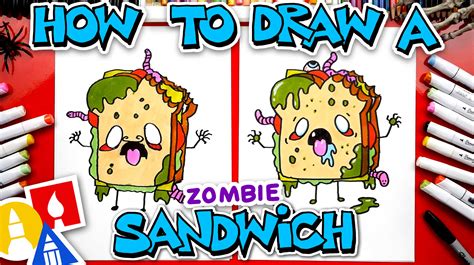 How To Draw A Funny Zombie Sandwich Art For Kids Hub