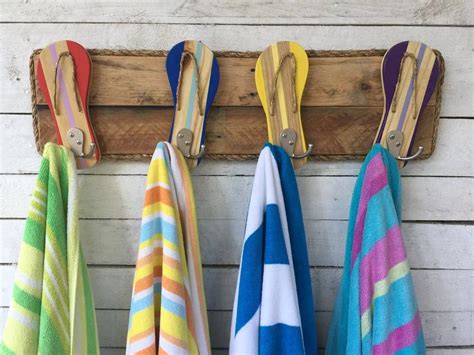 Outdoor Beach Decor Beach Towel Hooks Pool Towel Rack Etsy Outdoor