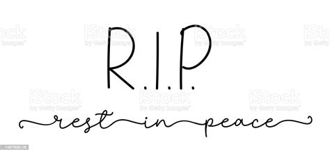 Rip Rest In Peace Lettering Isolated Script Message Stock Illustration