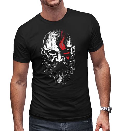 God Of War Kratos T Shirt Old Man Kratos Face Etsy