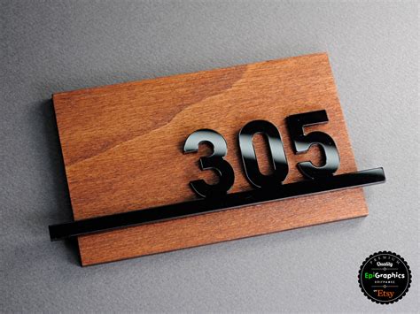 Wooden Sign With Acrylic Numbers For Hotel Signage Room Etsy