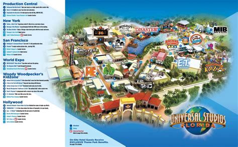 Universal Studios Park Map Universal Orlando Park Map Florida Usa