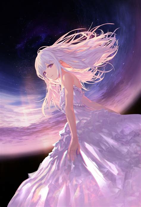Animeartblogs Galactic White Dress Kawaii Anime Girl Cool