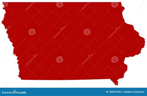 Iowa Map State In The Midwestern Region Of The United States Stock