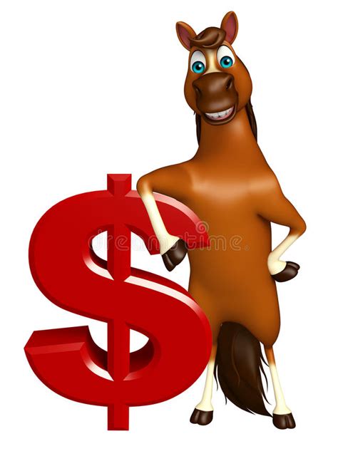 Cute Horse Cartoon Character With Dollar Sign Stock Illustration Illustration Of Cute