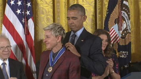 Barack Obama Chokes Up While Presenting Ellen Degeneres With Presidential Medal Of Freedom Abc