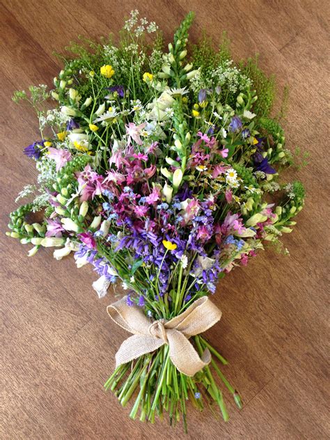 An Informal Collection Of Wild Flowers For A Funeral Memorial