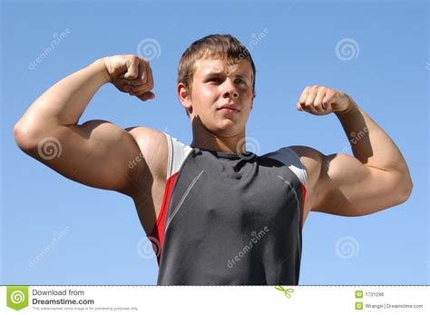 Flexing Biceps Stock Photo Image Of Attractive Look