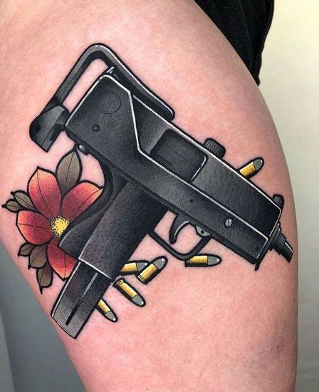 Traditional Gun Tattoo Design