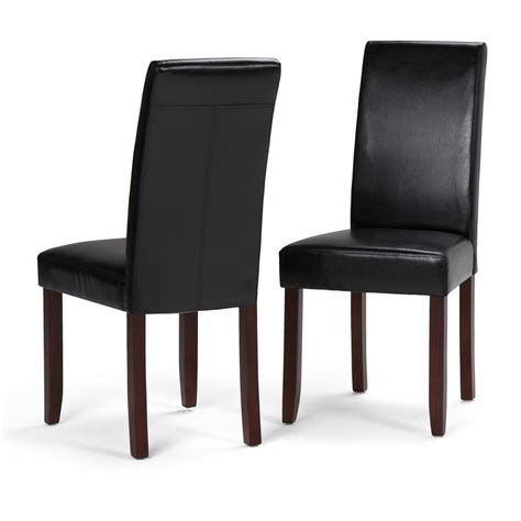 Getting the best dining chair can bring a nostalgic dining experience. Simpli Home Acadian Midnight Black Faux Leather Parsons ...