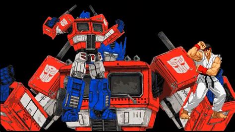 Kof Mugen Transformers Optimus Prime Vs Street Fighter Super Ryu Team