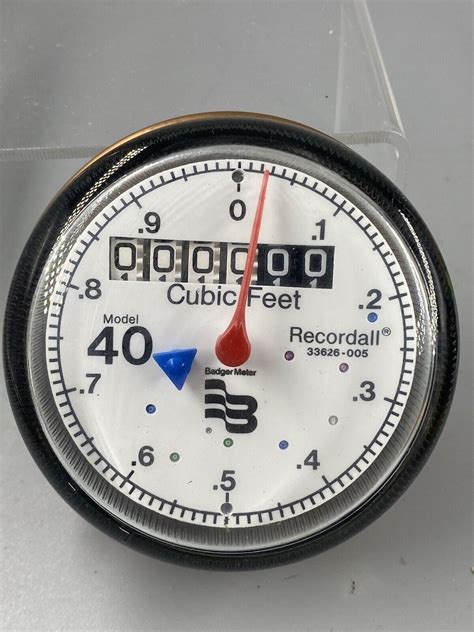 Badger Water Meter Recordall Model 40 Register Water Meter cubic feet