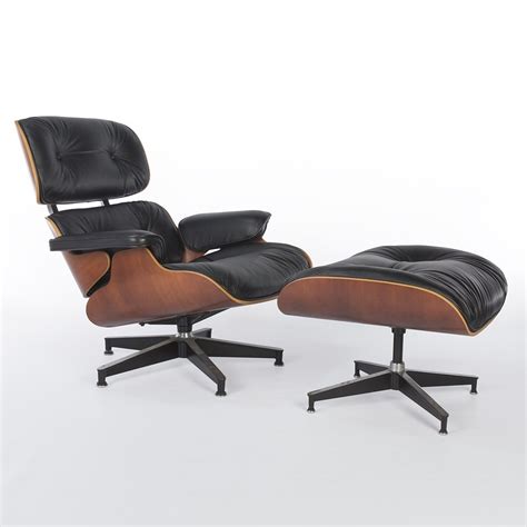 Premium Leather Eames Lounge Chair And Ottoman By Charles And Ray Eames For