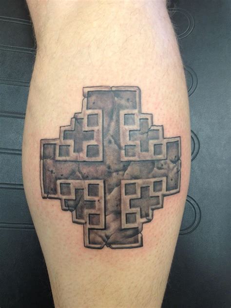 It is also known as the crusaders cross, because it was placed on the banner givento the crusaders by pope urban ii for the first crusade, and became a. Stone Jerusalem Cross | Tattoo Ideas | Pinterest | Crosses ...