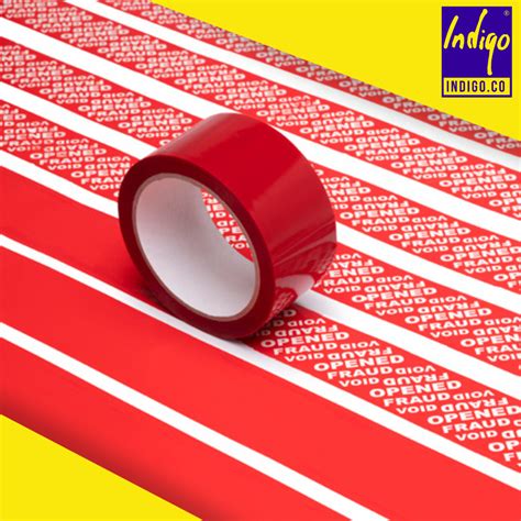 Tampersafe Tamper Proof Evident Security Parcel Tape Red 50mm X 50m