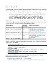 Lesson Lab Pseudocode Q Docx Lab Pseudocode This Lab