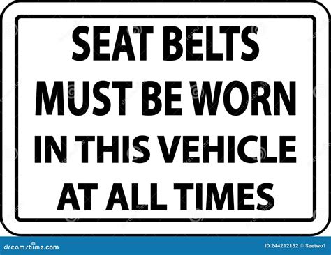 seat belts must be worn label sign on white background stock vector illustration of label