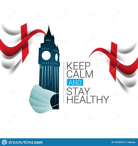 Keep Calm And Stay Healthy Vector Template Design Illustration Stock