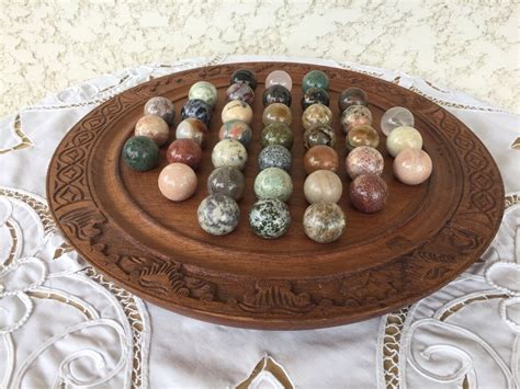 Solitaire Game 16 With 37 Individual Semi Precious Etsy