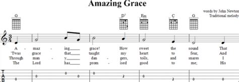 Amazing Grace Tab And Chords For Banjo Guitar