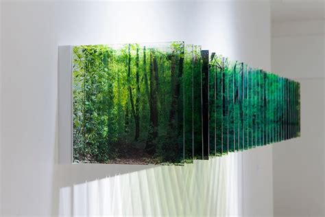Layer Drawing Installation Creates 3 D Environments With Photos On Glass