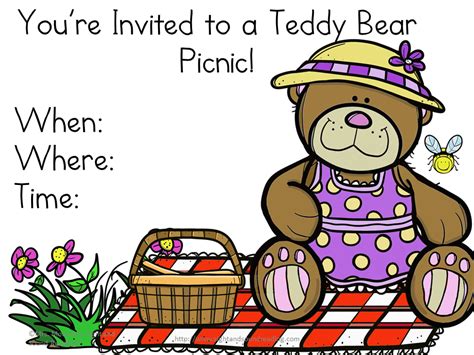 Free Teddy Bear Picnic Invitations Template Printable Templates