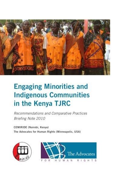 Engaging Minorities And Indigenous Communities In The Kenya Tjrc