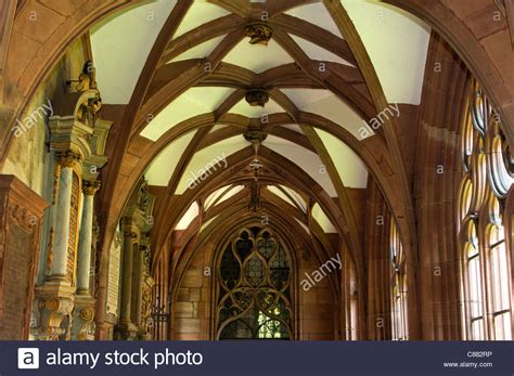 The name fan vault is given to this ceiling is because of its architecture; Gothic rib-vault ceiling in the cloister of the Basel ...