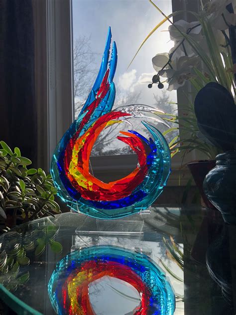 Fused Glass Artwork Blown Glass Art Sea Glass Art Stained Glass Art Glass Wall Art Glass