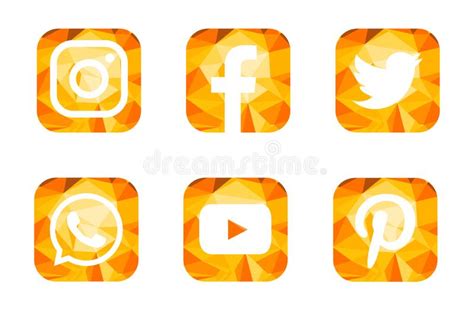 Icônes Sociales De Logos Des Médias Image éditorial Illustration Du