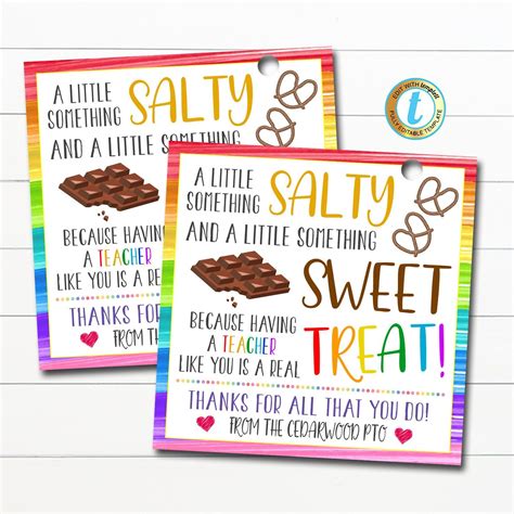 Chocolate Pretzel T Tag Teacher Staff Employee School Appreciation