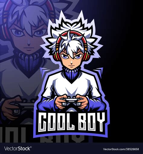 Cool Boy Gamer Esport Mascot Logo Design Vector Image