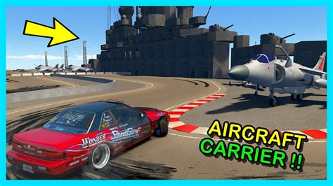 Drifting On Aircraft Carrier Assetto Corsa Pc W Wheel Cam Youtube