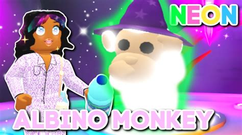 Finally Making The Neon Albino Monkey Roblox Adopt Me Youtube