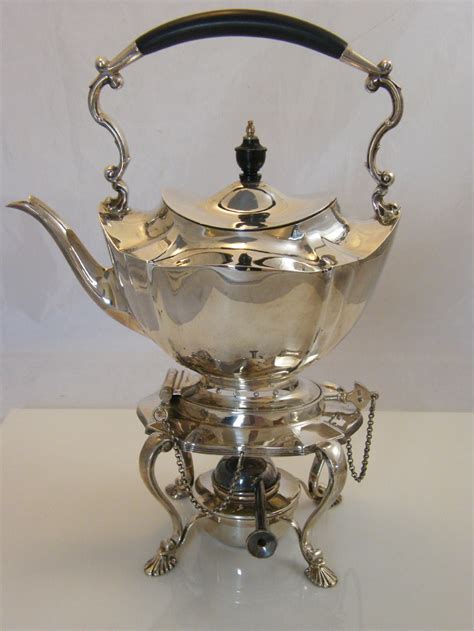 Fine Solid Silver Hallmarked Sheffield 1917 Kettle On Stand By Mappin