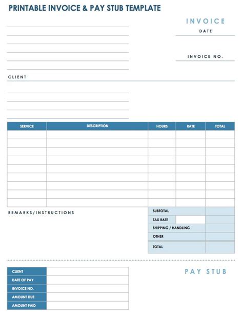 Free Printable Pay Stub Templates For 1099 Employees