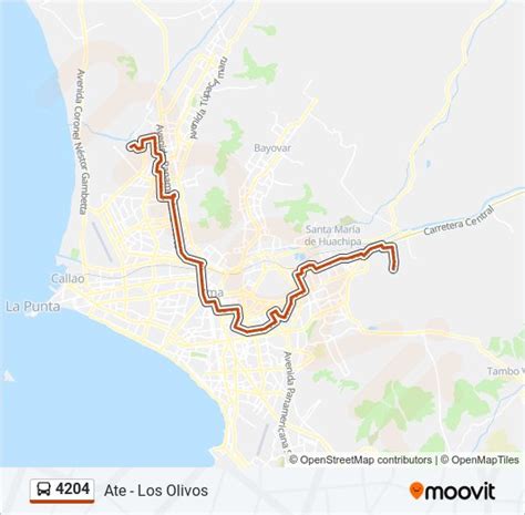 Ruta 4204 Horarios Paradas Y Mapas Ate Los Olivos Actualizado