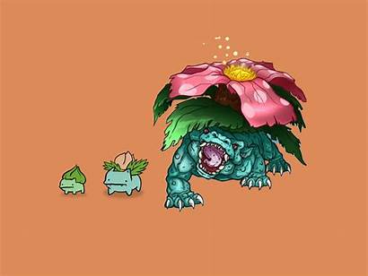Pokemon Funny Wallpapers Bulbasaur Grow Pink Evolution