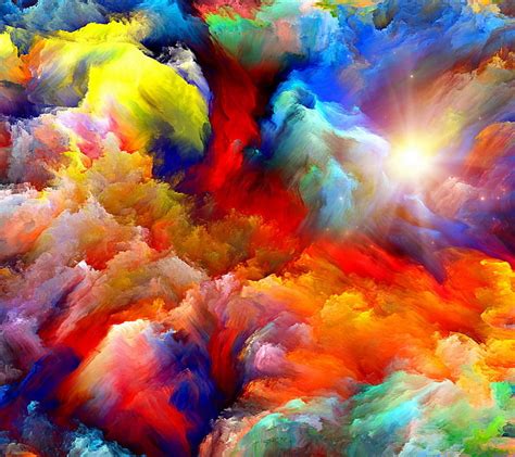 Hd Wallpaper Multicolored Abstract Painting Squirt Background