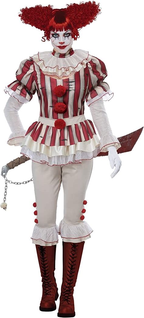Womens Sadistic Clown Costume Clothing Shoes And Jewelry