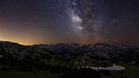Landscape Starry Night Milky Way Stars 1920x1080 Wallpaper