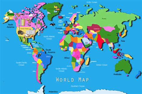 World Map Printables For Kids Map