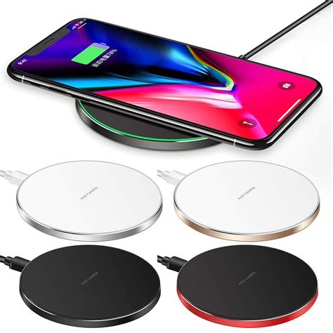 Alloy Super Slim Fast Qi Wireless Charger Charging Pad For Sansung