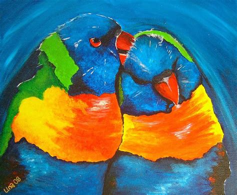Preening Rainbow Lorikeet Parrots By Una Miller In 2021 Parrot