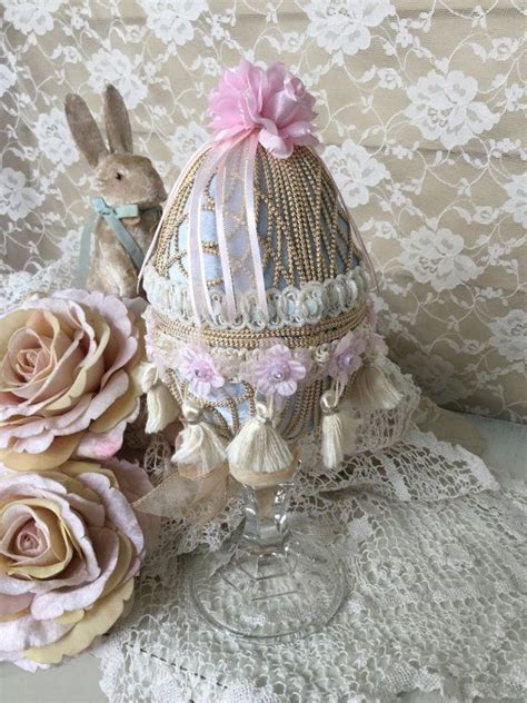 Victorian Velvet Easter Egg Ornament Shabby Chic Door Fannypippin イースター